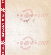 Communication of the city: Málaga (Hiszpania) - ticket abverse