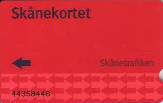Communication of the city: Malmö (Szwecja) - ticket abverse. plastikowa karta magnetyczna