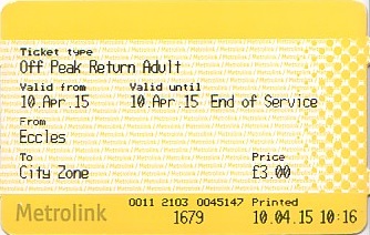 Communication of the city: Manchester (Wielka Brytania) - ticket abverse