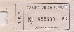 Communication of the city: Maputo (Mozambik) - ticket abverse. 
