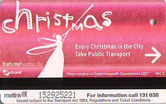 Communication of the city: Melbourne (Australia) - ticket abverse