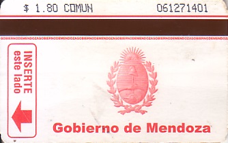 Communication of the city: Mendoza (Argentyna) - ticket abverse