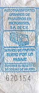 Communication of the city: Mexicali (Meksyk) - ticket abverse. 