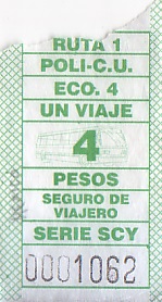 Communication of the city: México (Meksyk) - ticket abverse. 
