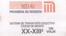 Communication of the city: México (Meksyk) - ticket abverse. 