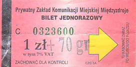 Communication of the city: Międzyzdroje (Polska) - ticket abverse. <IMG SRC=img_upload/_przebitka.png alt="przebitka">