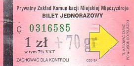 Communication of the city: Międzyzdroje (Polska) - ticket abverse. <IMG SRC=img_upload/_przebitka.png alt="przebitka">