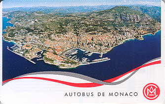 Communication of the city: Monaco (Monako) - ticket abverse. <IMG SRC=img_upload/_chip2.png alt="tekturowa karta elektroniczna">