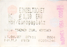 Communication of the city: Mönchengladbach (Niemcy) - ticket abverse