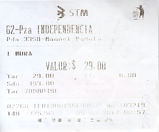 Communication of the city: Montevideo (Urugwaj) - ticket abverse. 
