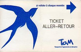 Communication of the city: Montpellier (Francja) - ticket abverse. 