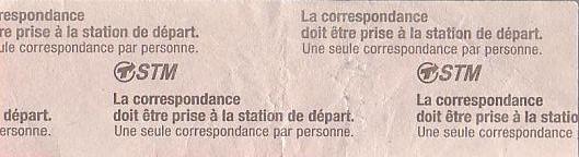 Communication of the city: Montreal (Kanada) - ticket abverse