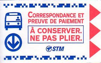 Communication of the city: Montreal (Kanada) - ticket abverse. 