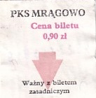 Communication of the city: Mrągowo (Polska) - ticket abverse. <IMG SRC=img_upload/_0karnet.png alt="karnet">