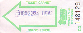 Communication of the city: Mulhouse (Francja) - ticket abverse. 