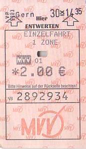 Communication of the city: München (Niemcy) - ticket abverse. <IMG SRC=img_upload/_0wymiana2.png>