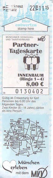 Communication of the city: München (Niemcy) - ticket abverse. 