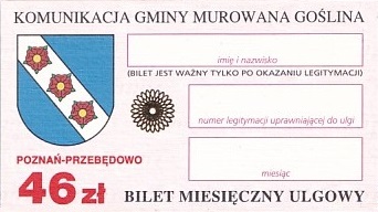 Communication of the city: Murowana Goślina (Polska) - ticket abverse