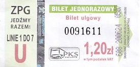 Communication of the city: Myszków (Polska) - ticket abverse