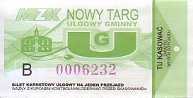 Communication of the city: Nowy Targ (Polska) - ticket abverse. <IMG SRC=img_upload/_0karnet.png alt="karnet">