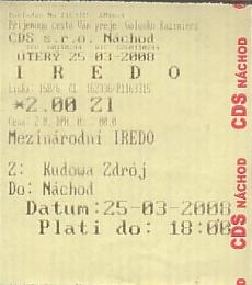 Communication of the city: Náchod (Czechy) - ticket abverse. <IMG SRC=img_upload/_0wymiana2.png>