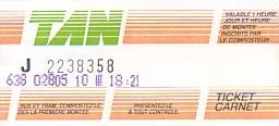 Communication of the city: Nantes (Francja) - ticket abverse. 
