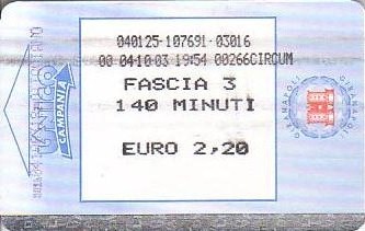 Communication of the city: Napoli (Włochy) - ticket abverse. 