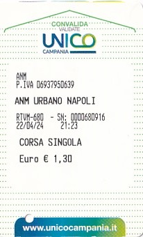 Communication of the city: Napoli (Włochy) - ticket abverse