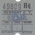 Communication of the city: Newport (Wielka Brytania) - ticket abverse