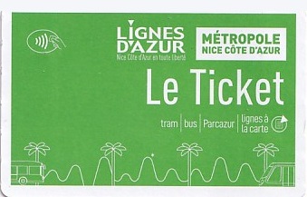 Communication of the city: Nice (Francja) - ticket abverse