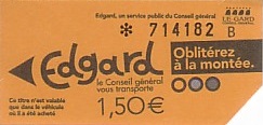 Communication of the city: Nîmes (Francja) - ticket abverse. 