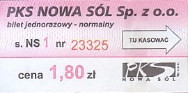 Communication of the city: Nowa Sól (Polska) - ticket abverse