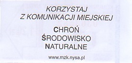 Communication of the city: Nysa (Polska) - ticket reverse