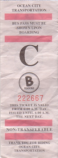 Communication of the city: Ocean City (Stany Zjednoczone) - ticket abverse. 