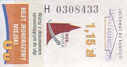 Communication of the city: Opole (Polska) - ticket abverse. <IMG SRC=img_upload/_pasekIRISAFE.png alt="pasek IRISAFE">