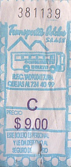 Communication of the city: Orizaba (Meksyk) - ticket abverse