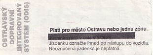 Communication of the city: Ostrava (Czechy) - ticket reverse