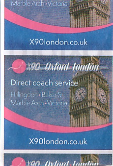 Communication of the city: Oxford (Wielka Brytania) - ticket reverse