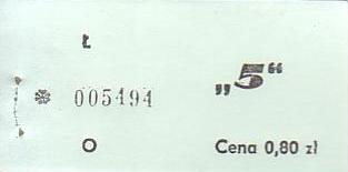 Communication of the city: Ozorków (Polska) - ticket abverse. 