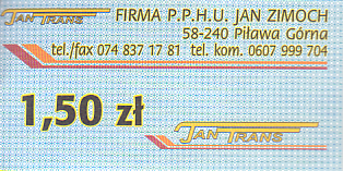 Communication of the city: Piława Górna (Polska) - ticket abverse. <IMG SRC=img_upload/_0ekstrymiana2.png>