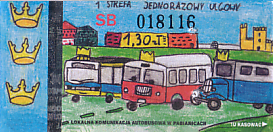 Communication of the city: Pabianice (Polska) - ticket abverse. zwycięzca 3. edycji konkursu - 2016