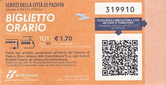 Communication of the city: Padova (Włochy) - ticket abverse. <IMG SRC=img_upload/_0wymiana2.png>