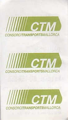 Communication of the city: Palma de Mallorca (Hiszpania) - ticket reverse