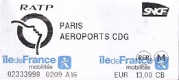 Communication of the city: Paris (Francja) - ticket abverse. 