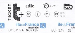 Communication of the city: Paris (Francja) - ticket abverse. 