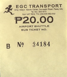 Communication of the city: Pasay (Filipiny) - ticket abverse. 