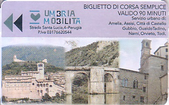 Communication of the city: Perugia (Włochy) - ticket abverse. 