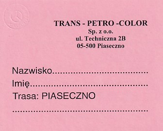 Communication of the city: Piaseczno (Polska) - ticket reverse