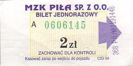 Communication of the city: Piła (Polska) - ticket abverse. <IMG SRC=img_upload/_0wymiana2.png>