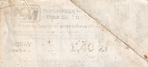 Communication of the city: Płock (Polska) - ticket abverse.
